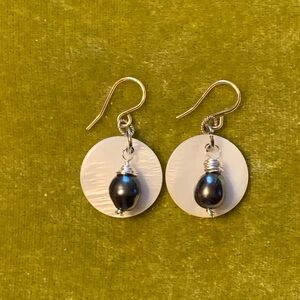 Chic Mother of Pearl Freshwater Pearl Earrings
